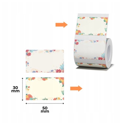 Etykiety seria B Niimbot 50x30 mm 230 szt kwiaty
