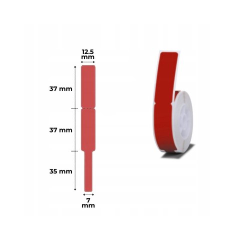 Etykiety seria D Niimbot 12.75x74+35 mm czerwone