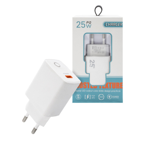 Ładowarka sieciowa TYP-C PD 25W Biała Ecobox