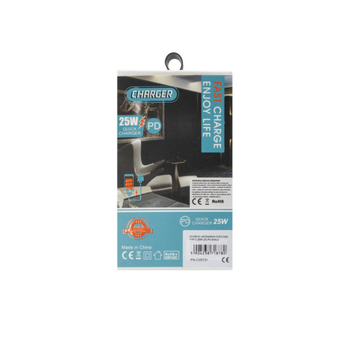 Ładowarka sieciowa TYP-C PD 25W Biała Ecobox