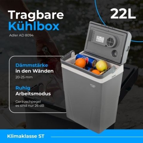 Adler Lodówka turystyczna 22L | Zasilanie AC/DC