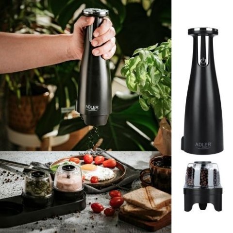 Adler Młynek do przypraw, soli i pieprzu - Zestaw 3 młynków - USB