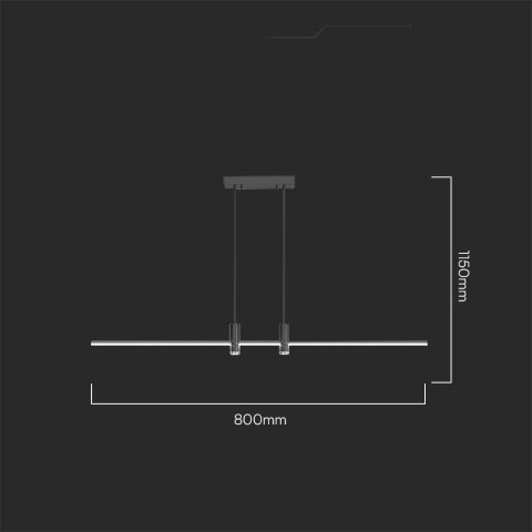Oprawa Zwieszana V-TAC 19W LED Czarna VT-7827 4000K 2160lm