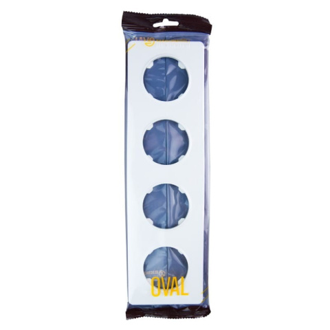 Oval Ramka poczwórna plastikowa biała Oval Electromalt