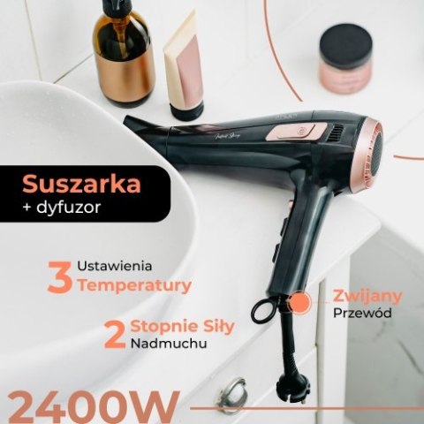 Adler Suszarka ze zwijanym przewodem - 2400W + dyfuzor
