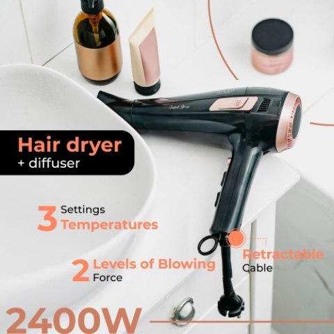 Adler Suszarka ze zwijanym przewodem - 2400W + dyfuzor