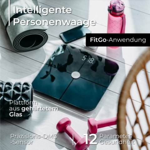 Adler Waga łazienkowa analityczna - Smart - aplikacja FitGo