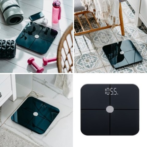 Adler Waga łazienkowa analityczna - Smart - aplikacja FitGo