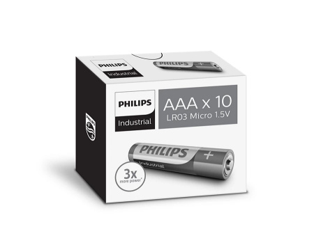 Baterie AAA 10 sztuk długa żywotność Philips LR03I10C/10 Industrial