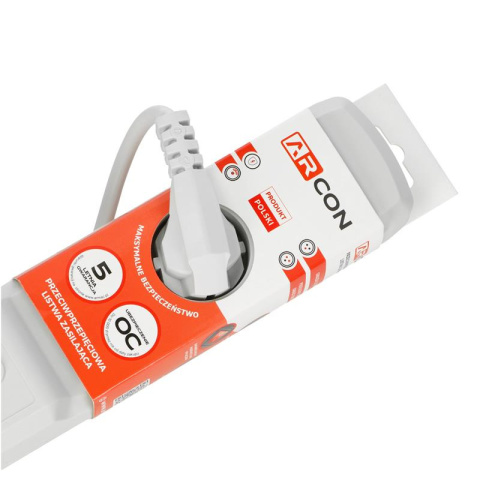 Listwa przeciwprzepięciowa 3 gniazda o długości 3m Szara ARcon M3 firmy Armac