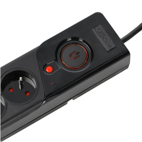 Listwa przeciwprzepięciowa 5 gniazd o długości 3m Czarna ARcon Z5 firmy Armac