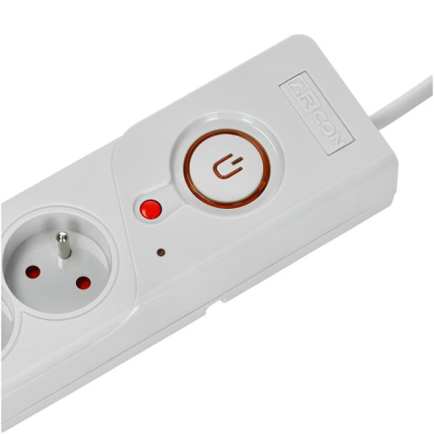 Listwa przeciwprzepięciowa 5 gniazd o długości 3m Szara ARcon Z5 firmy Armac