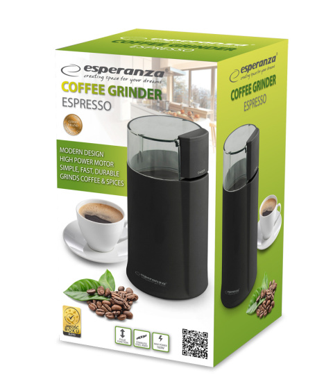 Młynek do kawy i ziół 160W, czarny Coffee Grinder Esperanza Espresso