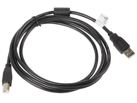 Kabel przewód USB-A(M)->USB-B(M) 2.0 1.8m czarny FERRYT Lanberg