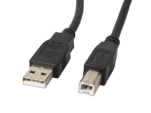 Kabel przewód USB-A(M)->USB-B(M) 2.0 1.8m czarny FERRYT Lanberg