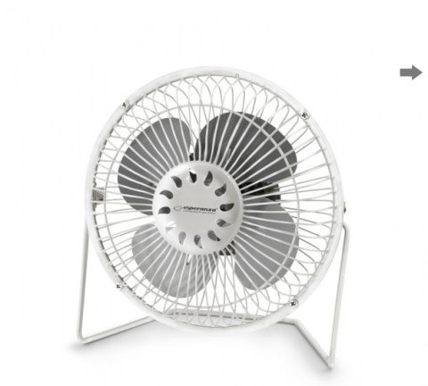 Mały wentylator chłodzący 6" do laptopa na biurko USB Biały Esperanza YUGO