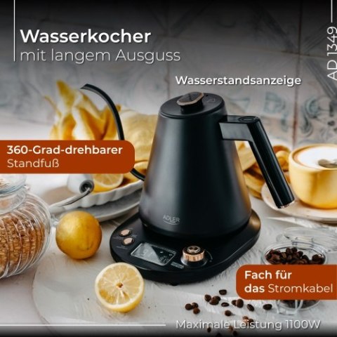 Adler Czajnik metalowy z długą wylewką 1,0L