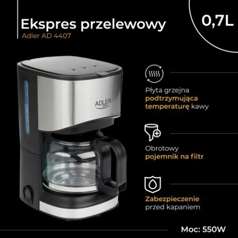Adler Ekspres przelewowy 0,7L