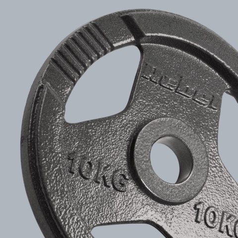 Obciążenie żeliwne olimpijskie zestaw 2x10kg, otwór 51mm, talerz z uchwytami, REBEL ACTIVE