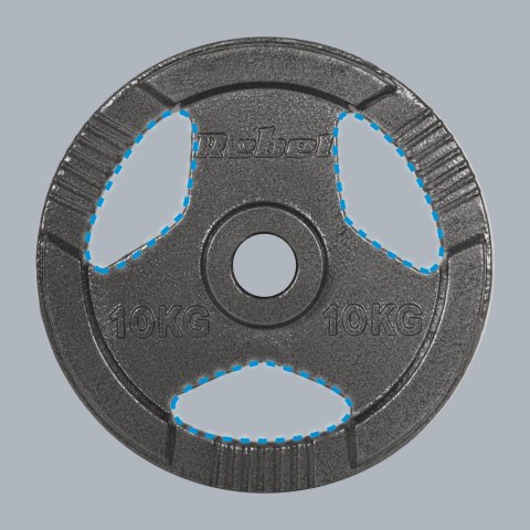 Obciążenie żeliwne olimpijskie zestaw 2x10kg, otwór 51mm, talerz z uchwytami, REBEL ACTIVE