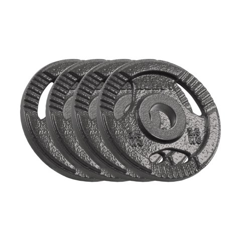 Obciążenie żeliwne olimpijskie zestaw 4x2.5kg, otwór 51mm, talerz z uchwytami, REBEL ACTIVE