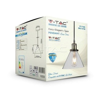 Oprawa Zwieszana V-TAC LOFT Vintage Szkło Transparent fi180 VT-7185