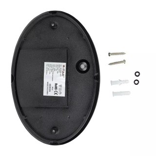 Plafon 12W LED V-TAC Owal Czarna IP54 VT-8010-B 3000K 840lm