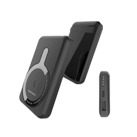 Power bank 10000mAh szybkie ładowanie bezprzewodowe 2xUSB Denmen DP18