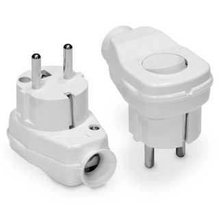 Wtyczka kątowa 16A z wyłącznikiem biała rozbieralna WT-16U/ŁK