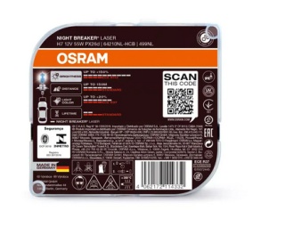 Żarówki H7 12V 55W +150% światła 2 sztuki Osram Night Breaker Laser