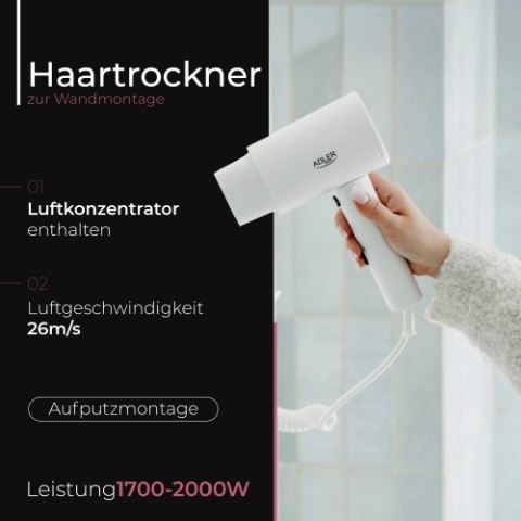 Adler Suszarka hotelowa, montowana na ścianie