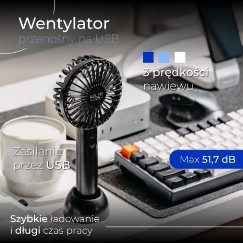 Adler Wentylator przenośny na USB | Mini wentylator