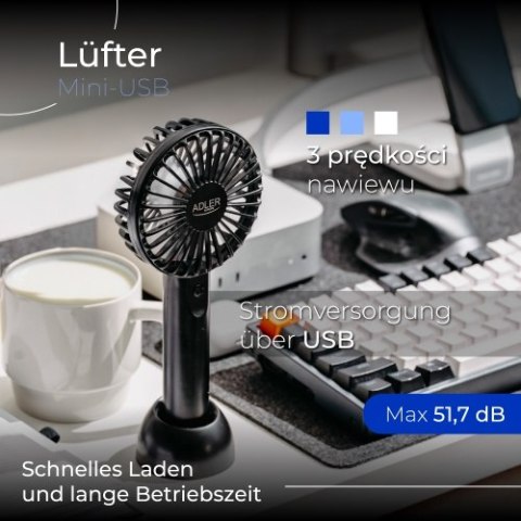 Adler Wentylator przenośny na USB | Mini wentylator