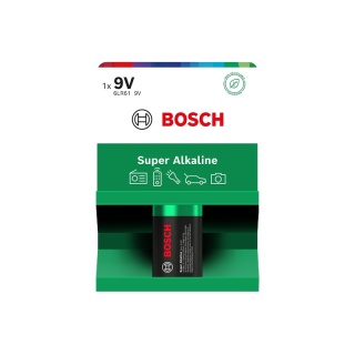 Bateria 9V 1.5V Super Alkaliczna 1 szt Bosch Super Alkaline 6LR61