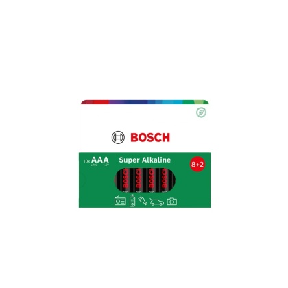 Baterie AAA 1.5V Super Alkaliczne 10 szt Bosch Super Alkaline LR03
