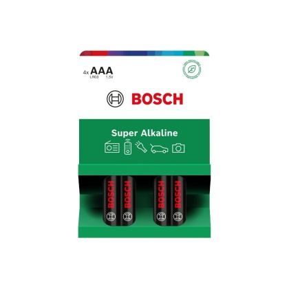 Baterie AAA 1.5V Super Alkaliczne 4 szt Bosch Super Alkaline LR03