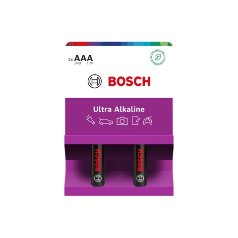 Baterie AAA 1.5V Ultra Alkaliczne 2 szt Bosch Ultra Alkaline LR03