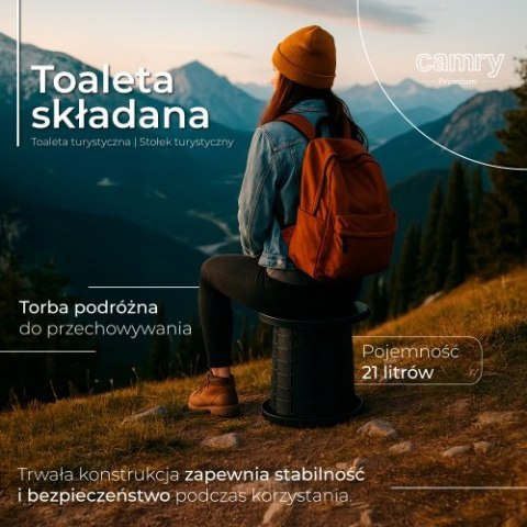 Camry Toaleta składana - przenośna |Toaleta turystyczna | Stołek turystyczny