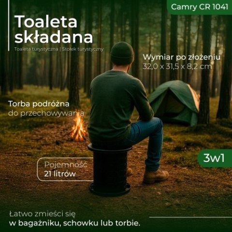 Camry Toaleta składana - przenośna |Toaleta turystyczna | Stołek turystyczny