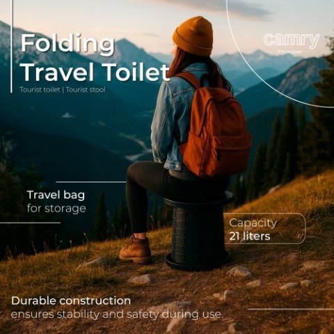 Camry Toaleta składana - przenośna |Toaleta turystyczna | Stołek turystyczny