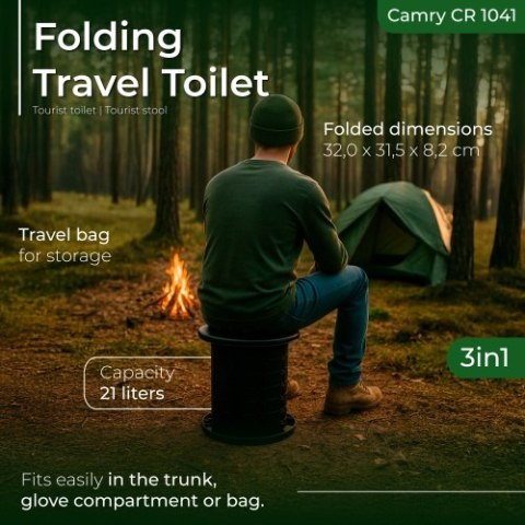 Camry Toaleta składana - przenośna |Toaleta turystyczna | Stołek turystyczny