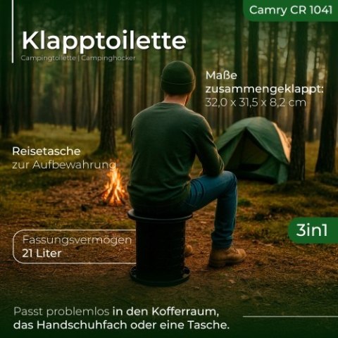 Camry Toaleta składana - przenośna |Toaleta turystyczna | Stołek turystyczny