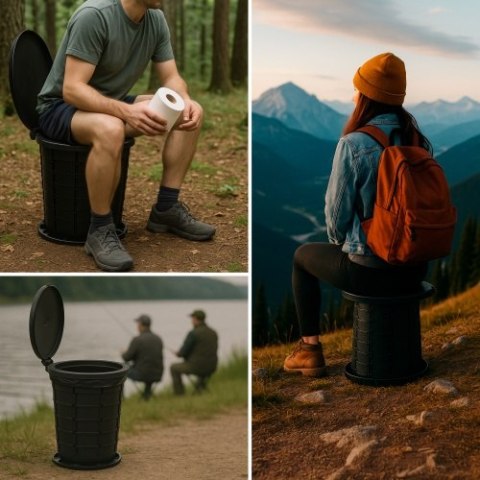 Camry Toaleta składana - przenośna |Toaleta turystyczna | Stołek turystyczny