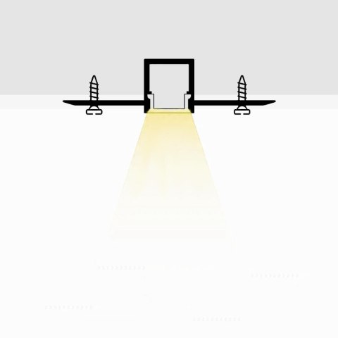 Profil Aluminiowy V-TAC 2mb Anodowany, Klosz Mleczny, Do gipsowania 12,5mm VT-8201