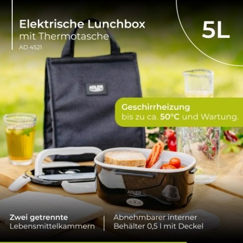 Adler Pojemnik na żywność z torbą termiczną 5 litrów | Do auta i domu (12V / 230V)