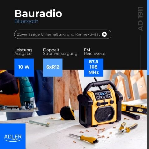 Adler Radio budowlane z Bluetooth - IPX 54