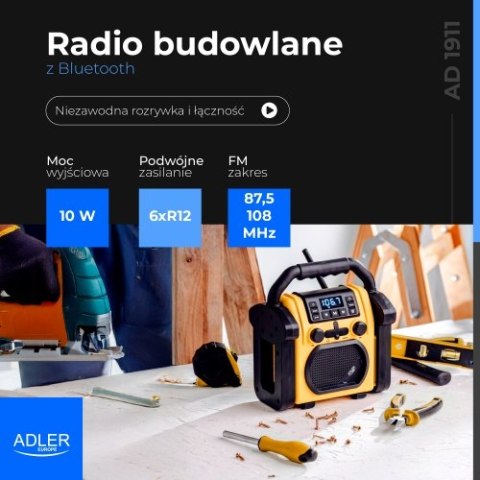 Adler Radio budowlane z Bluetooth - IPX 54