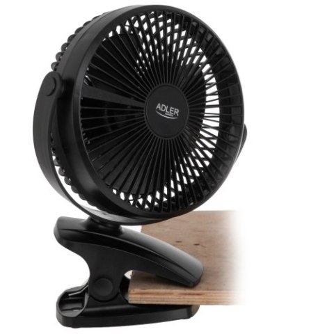 Adler Wentylator biurkowy z klipsem |Akumulatorowy| 15,5 cm | 360° obrót| USB-C |