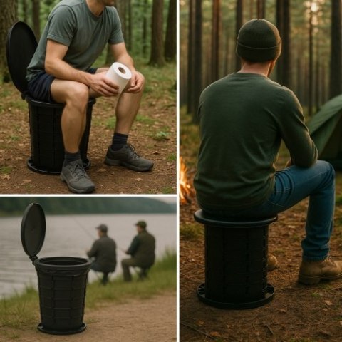 Camry Toaleta składana - przenośna |Toaleta turystyczna | Stołek turystyczny