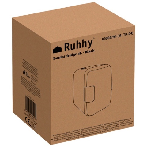 Lodówka turystyczna 4L - czarna Ruhhy